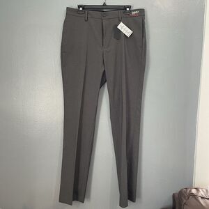 Van Heusen Pants Mens 34x34‎ Gray Max Flex Waistband Premium Noniron Shirt Grip